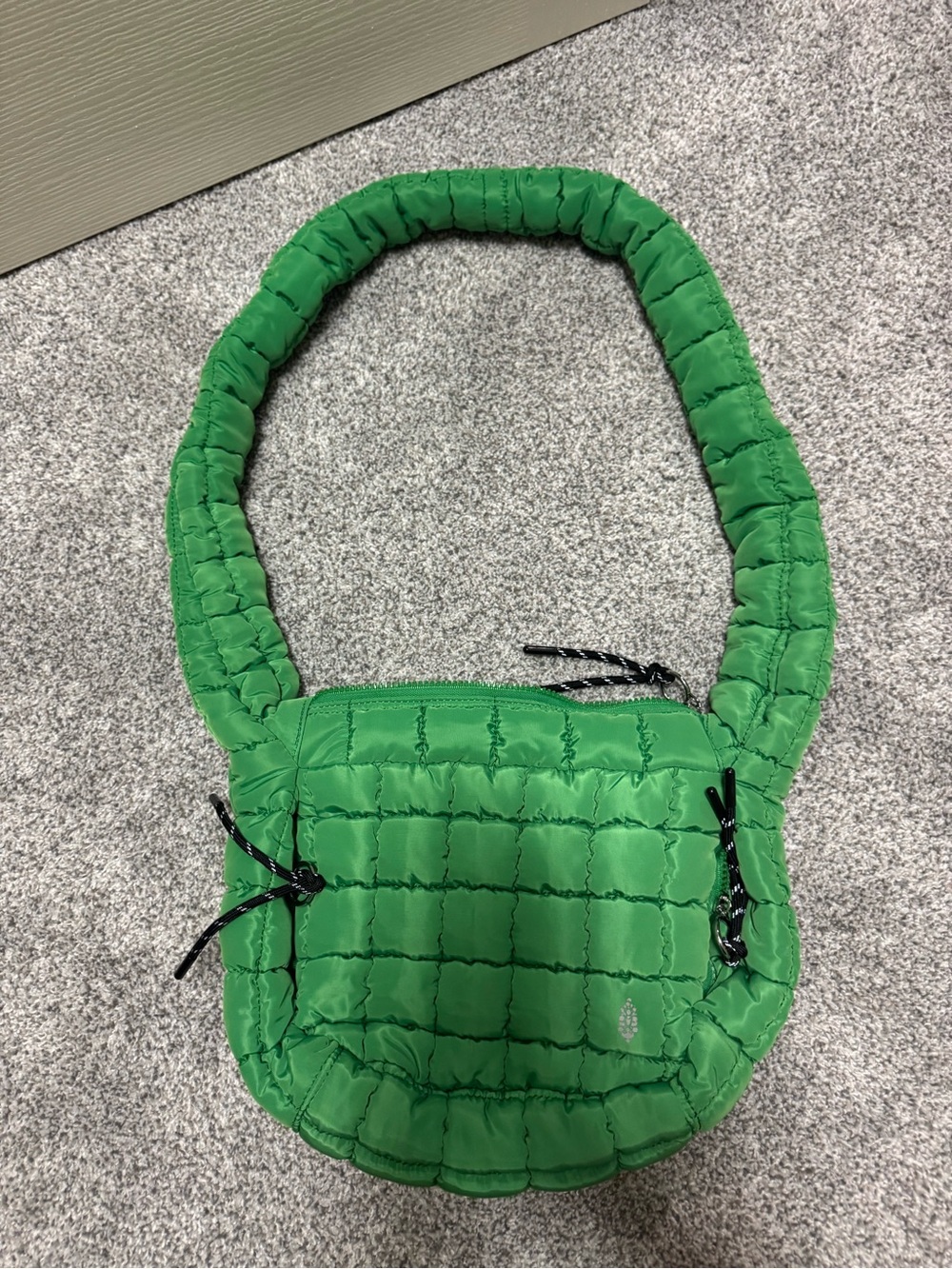 Free People Bright Green Quilted Shoulder Bag